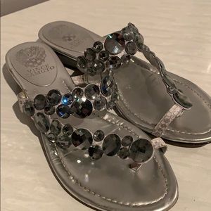 Vince Camuto - ilicia silver, studded sandal - 7.5